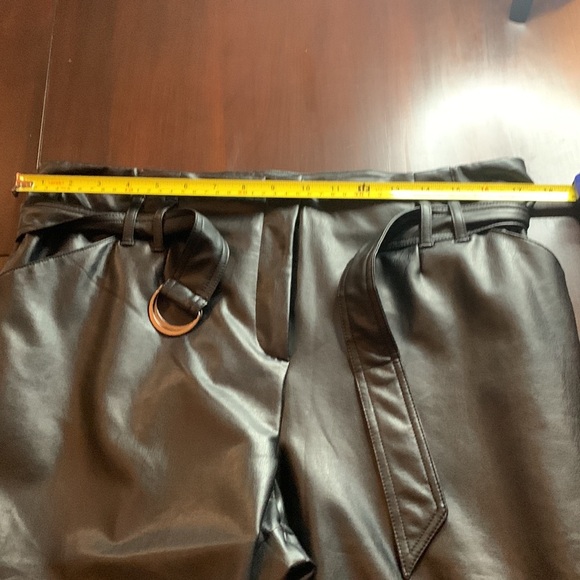 Cleo Petites Vegan Leather Paper Bag Pants, Black Size 12P. NWOT - Picture 10 of 16